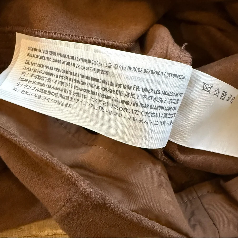 Abercrombie & Fitch Chocolate Brown Vegan Suede A-Line Zip Mini Skirt XS twee